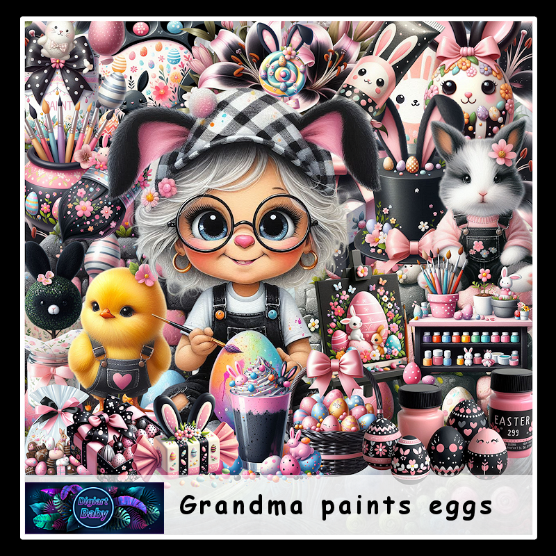 (image for) Grandma paints eggs